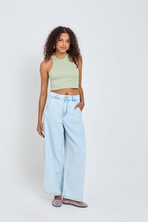 Calça Jeans Baloon Feminina Caedu Azul Claro - Conforto e Estilo