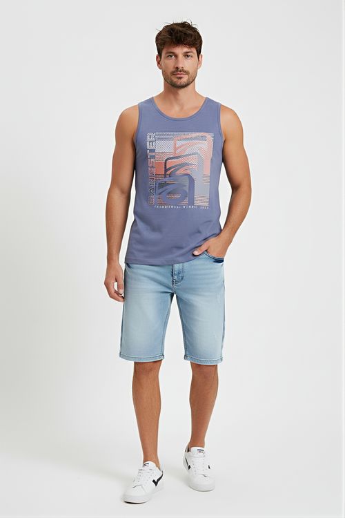 Bermuda Masculina Reta Jeans Claro Caedu: Estilo & Conforto