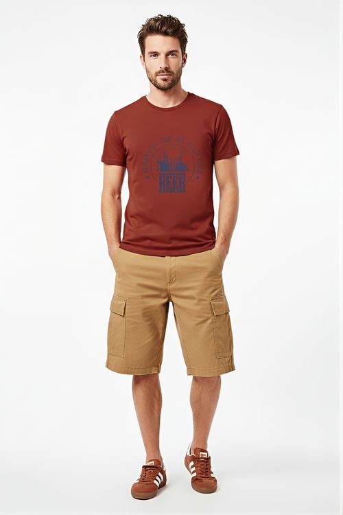 Bermuda Cargo Masculina Cáqui Escuro