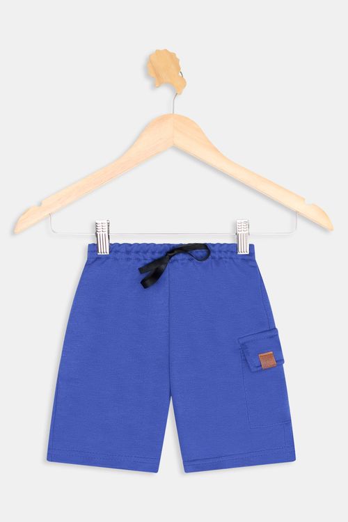Bermuda Cargo Infantil Caedu Moletom Azul Médio