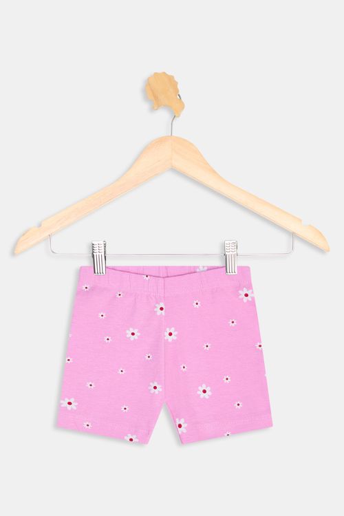 Short Ciclista Infantil Caedu Algodão Mini Flor Rosa