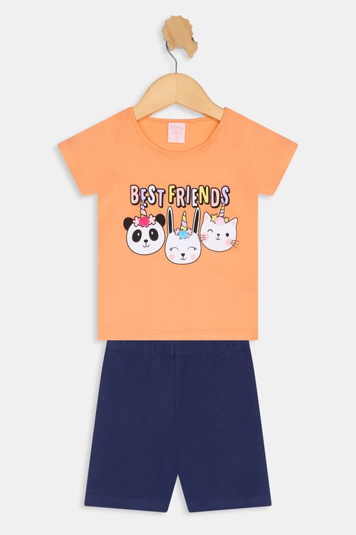 Conjunto Infantil Caedu 1-3 Anos Interativo Coral Amigas