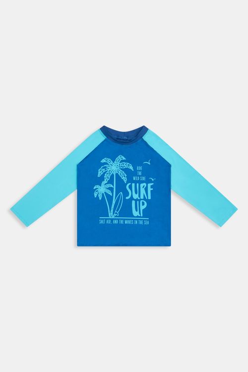 Caedu Rash Guard UV Juvenil Azul Médio Surf 10-16