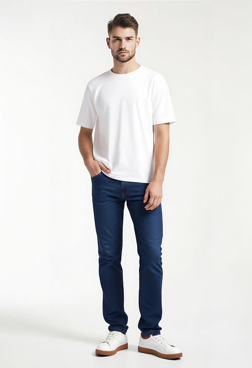 Calça Masculina Chino Jeans Azul Médio Caedu