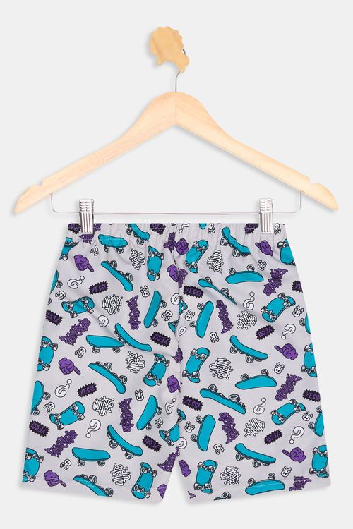 Bermuda Infantil Caedu Tactel Skateboards Azul Médio