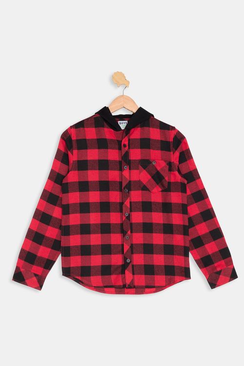 Camisa Xadrez Flanela Infantil Caedu Manga Longa C/ Capuz