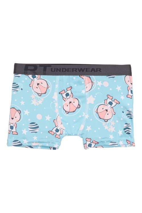 Cueca Boxer Infantil Caedu Microfibra Estampa Ursinhos 4-8