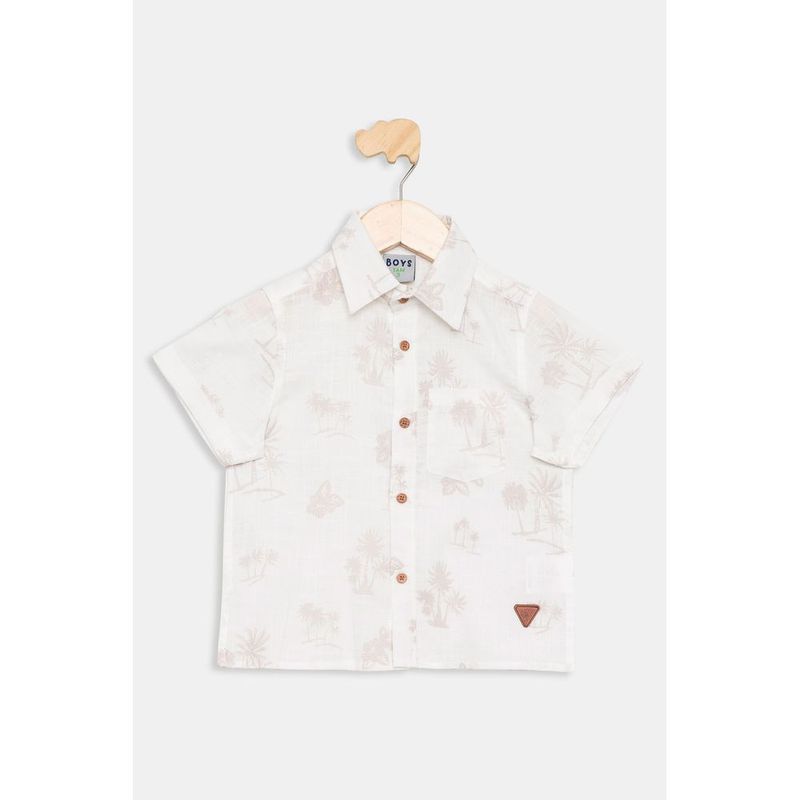 Camisa Infantil Menino Coqueiros Bege Algod o Caedu 0