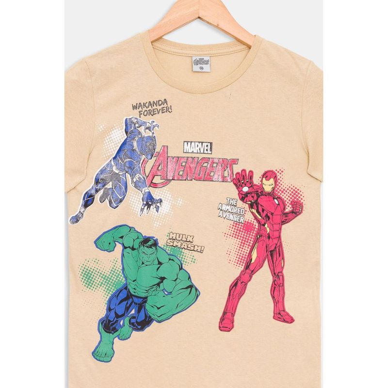 Camiseta Juvenil Marvel Avengers Bege Caedu 10 a 16 2