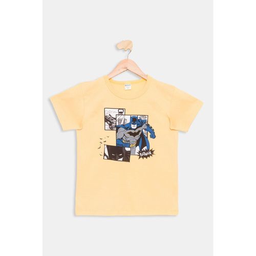 Camiseta Infantil Batman Amarela Caedu Algodão 4-10 Anos