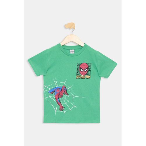 Camiseta Infantil Spider-Man Verde Algodão Caedu 4-10