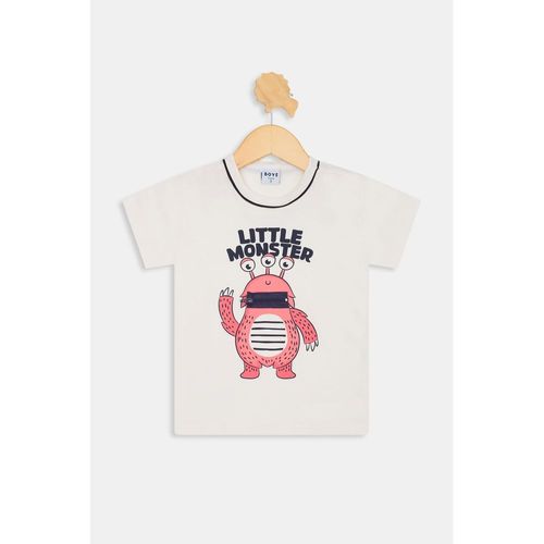 Camiseta Infantil Caedu Monstro Branca 1-3 Anos