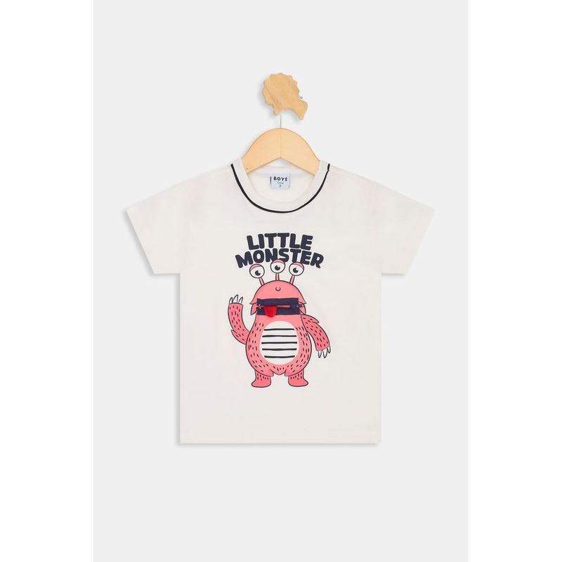 Camiseta Infantil Caedu Monstro Branca 1-3 Anos 1
