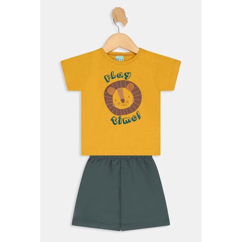Conjunto Infantil Leão Play Time Amarelo 1-3 Anos