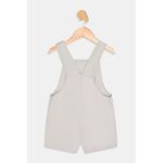 Jardineira Infantil Jeans Dinossauro Caedu Bege Claro 1