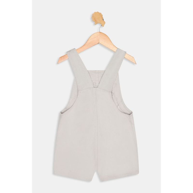 Jardineira Infantil Jeans Dinossauro Caedu Bege Claro 1