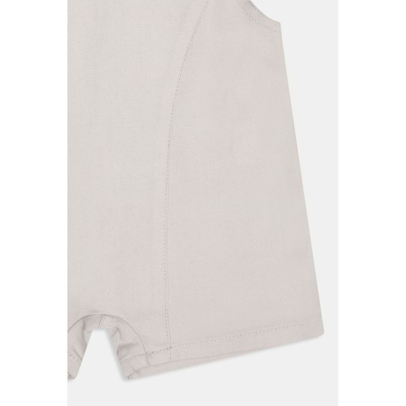 Jardineira Infantil Jeans Dinossauro Caedu Bege Claro 3