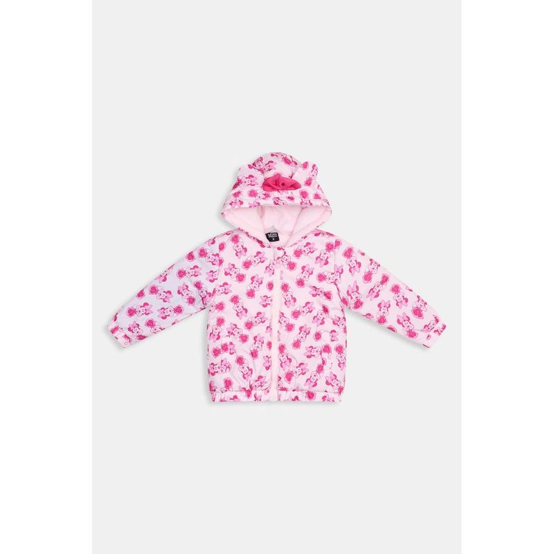 Jaqueta Infantil Minnie Mouse Rosa Microfibra Capuz Orelhas 0