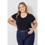 Blusa Feminina Caedu Cotton Preta Manga Curta 0