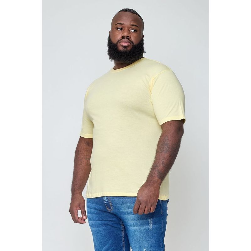 Camiseta Masculina Plus Size Amarela Algod o Caedu 1