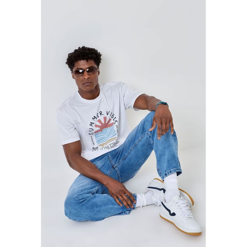 Camiseta Masculina Caedu Summer Vibes Branca Algod o 3