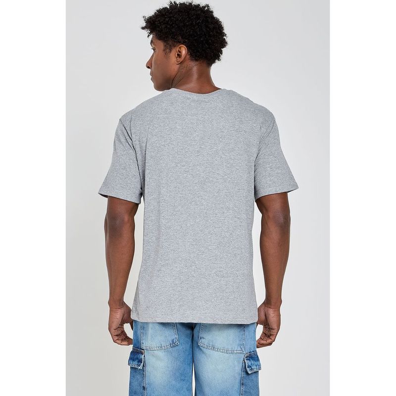 Camiseta Masculina Caedu Calif rnia Manga Curta Cinza Mescla 2