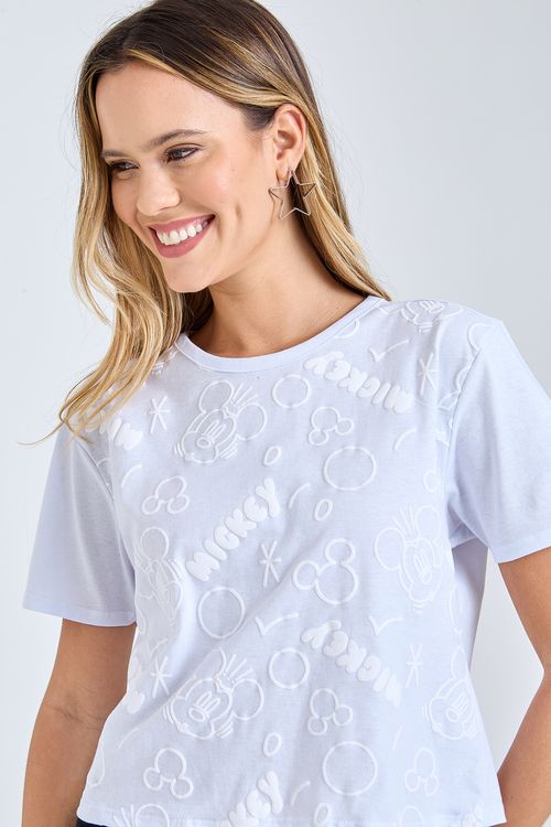 Blusa Feminina Off White Mickey em Relevo