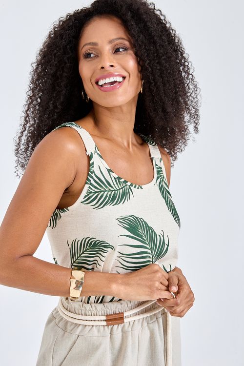 Blusa fem cas fcal298 alca franzida esta estampado
