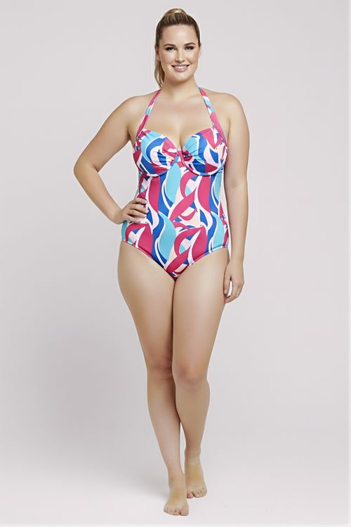 Maiô Feminino Colorido Estampa Abstrata