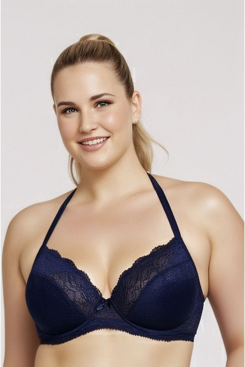 Sutiã Feminino Azul Marinho Renda Floral