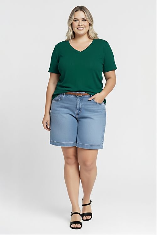 Blusa fem fpm cas fgl142  m/c cotton ver verde medio