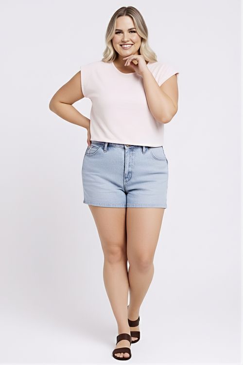 Blusa Cropped Muscle Tee feminina Rosa Bebê