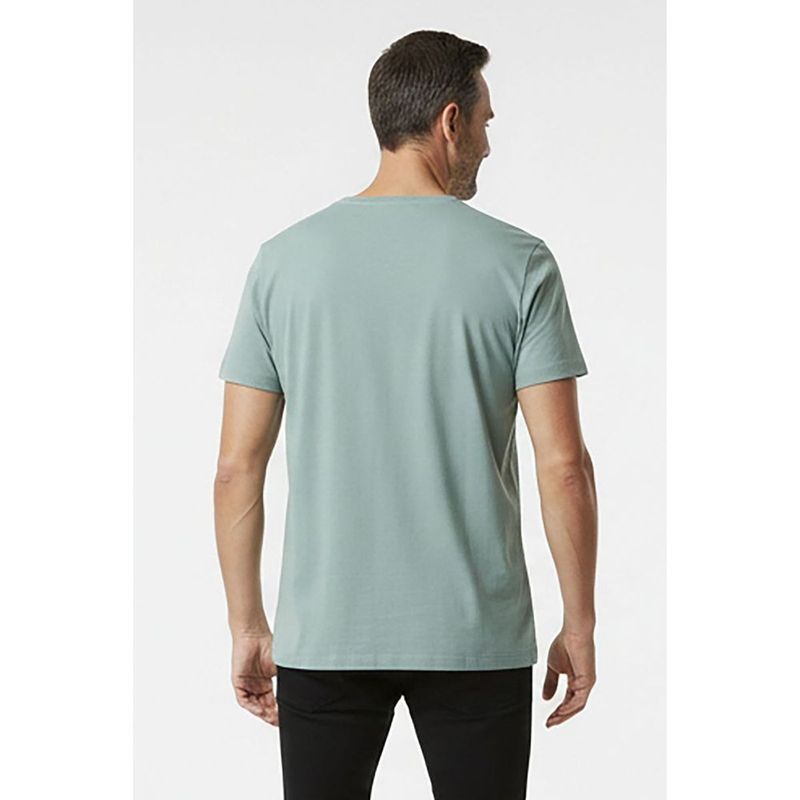 Camiseta Masculina Color Block Verde Menta  Branco e Preto 2