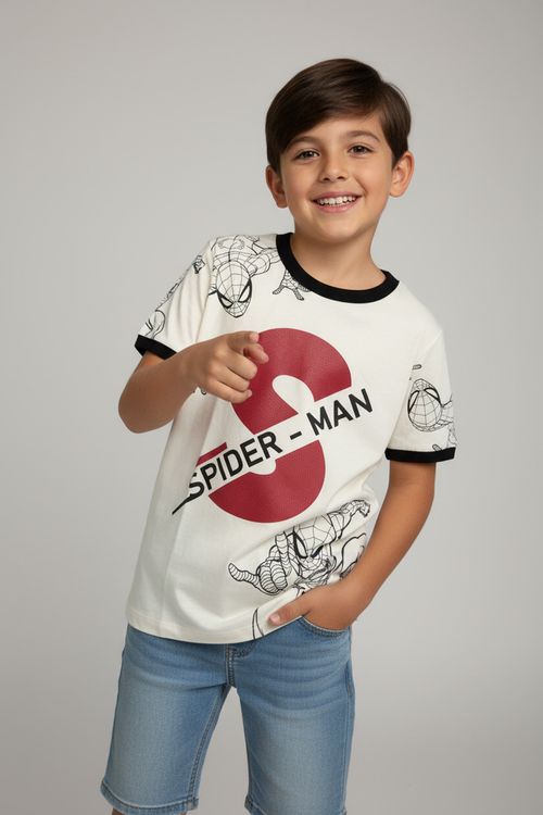 Camiseta Infantil Menino Off White Spider-Man