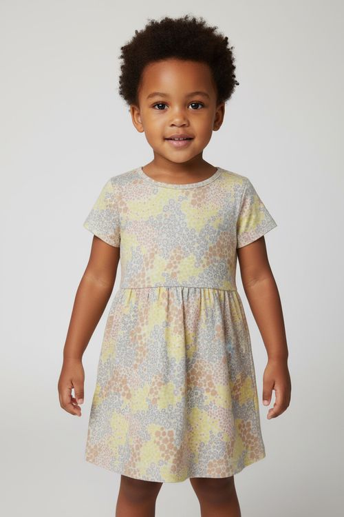 Vestido Infantil Menina Off-white Floral Delicado