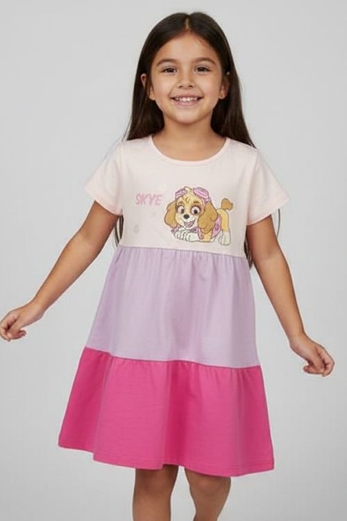 Vestido Infantil Menina Rosa Lilás Skye Patrulha Canina