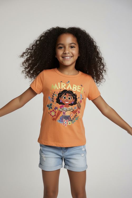 Blusa Infantil Menina Coral Mirabel Encanto Flores