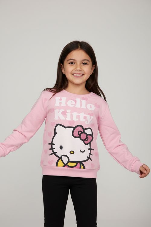 Conjunto Infantil Menina Rosa Claro/Preto Hello Kitty