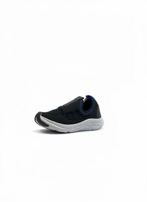 Tênis Slip-On Infantil Menino Preto e Royal