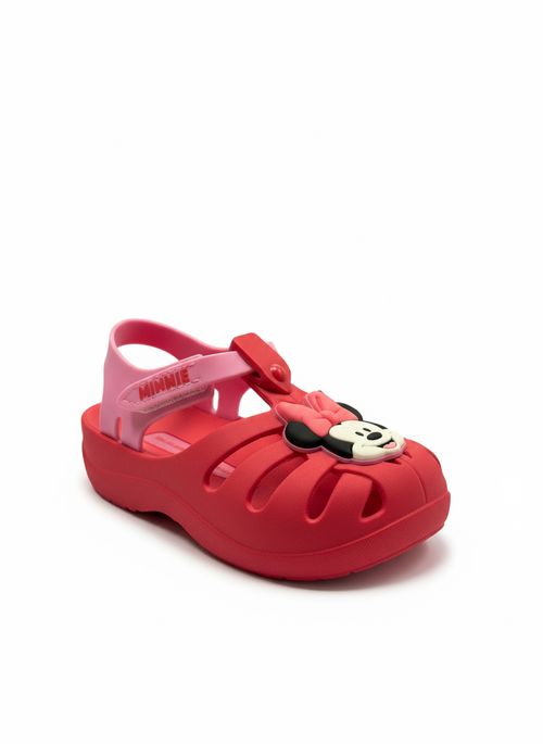 Babuche Infantil Menina Rosa e Vermelho Minnie Mouse Disney Magic