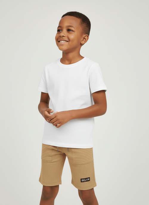 Bermuda Infantil Menino Areia Patch BKLYN