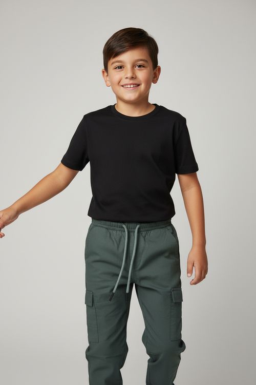 Calça Cargo Infantil Menino Verde Médio