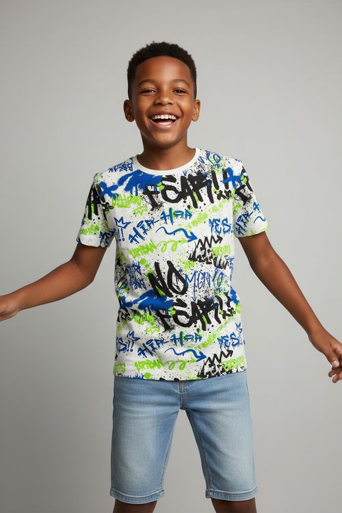 Camiseta Infantil Menino Juvenil No Fear Grafite Urbano