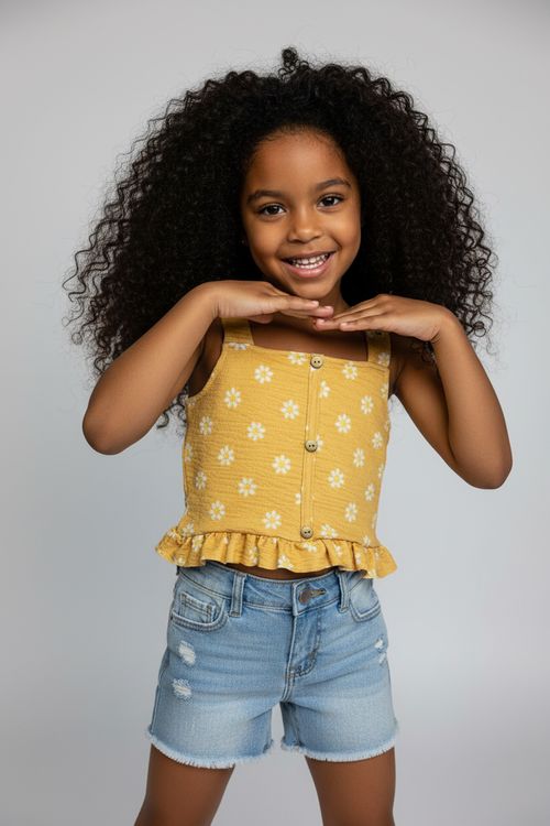 Blusa Infantil Menina Amarela Margaridas