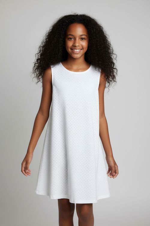 Vestido Infantil Menina Branco Laise