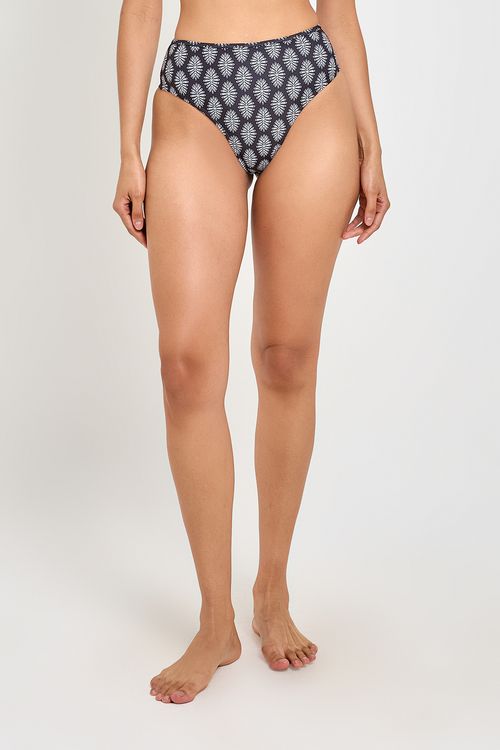 Biquíni Hot Pant Feminino Escuro Estampa Étnica Geométrico