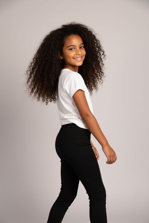Legging Infantil Menina Preta Lisa