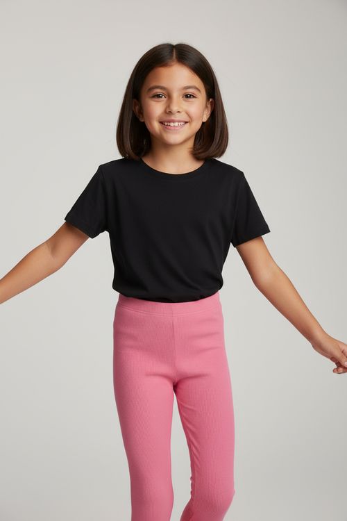 Calça Legging Infantil Menina Rosa Chiclete