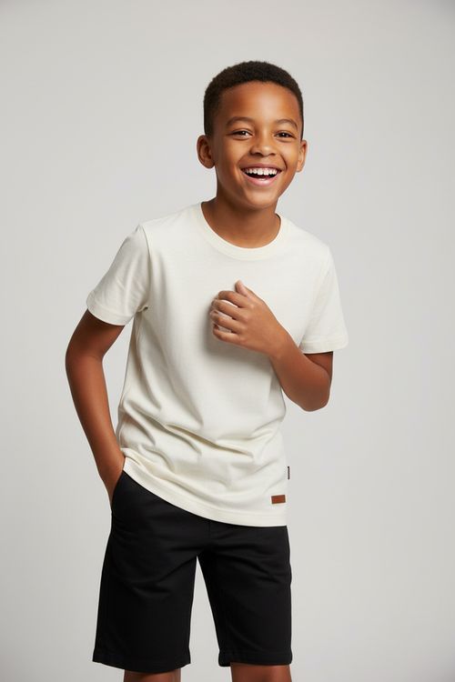 Blusa Infantil Menina Off White Básica