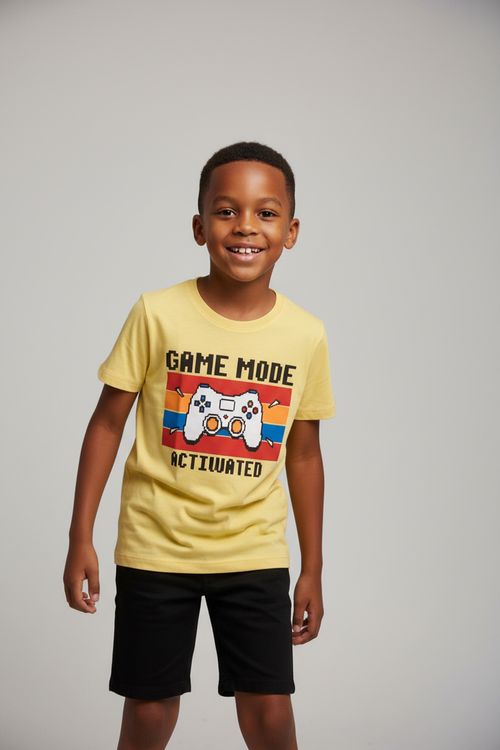 Blusa Infantil Amarela Estampa Controle Game Mode